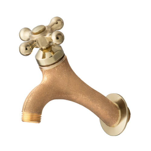 水栓 蛇口 水道 おしゃれ 外 ガーデン 庭 屋外 凍結 対策 防止 予防 耐寒 寒冷地 耐寒 胴長 鋳肌 T14型 水生活製作所 公式 日本製 T14D-E | 水生活製作所 | 02