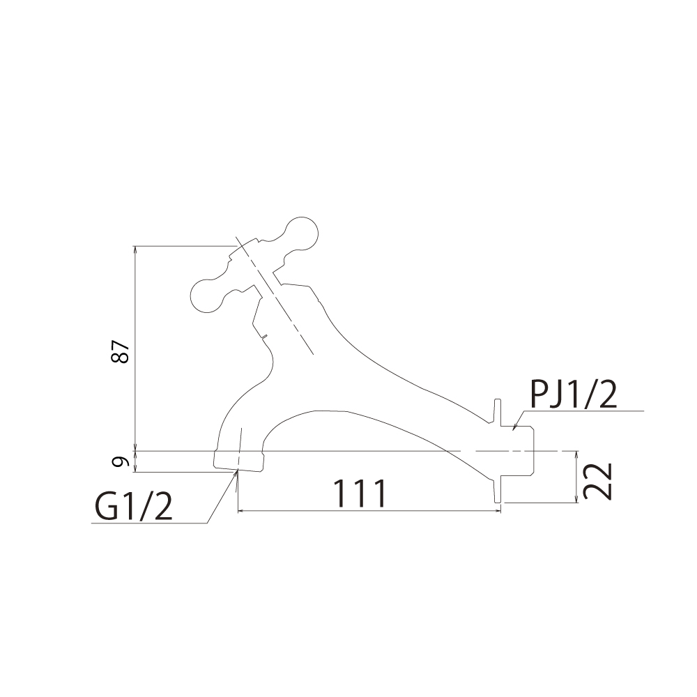 水栓 蛇口 水道 おしゃれ 外 ガーデン 庭 屋外 凍結 対策 防止 予防 耐寒 寒冷地 耐寒 胴長 鋳肌 T14型 水生活製作所 公式 日本製 T14D-E | 水生活製作所 | 03