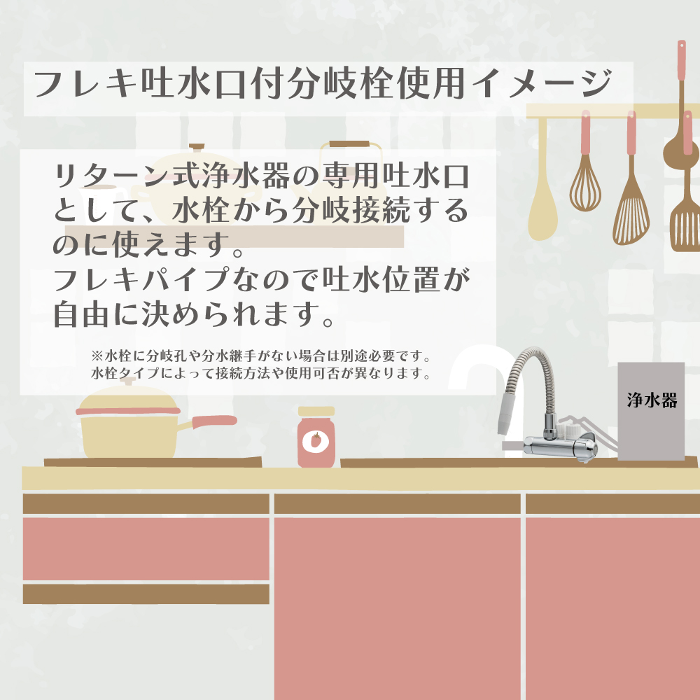 水生活製作所 【MIZSEI公式】浄水器 取付け フレキ吐水口付分岐
