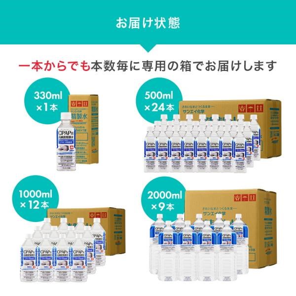 精製水 500ml CPAP 用 精製水 500mL × 36本 サンエイ化学 日本薬局方 純水 医療用 化粧 睡眠時 無呼吸症候群 吸入器｜mizu-syori｜17