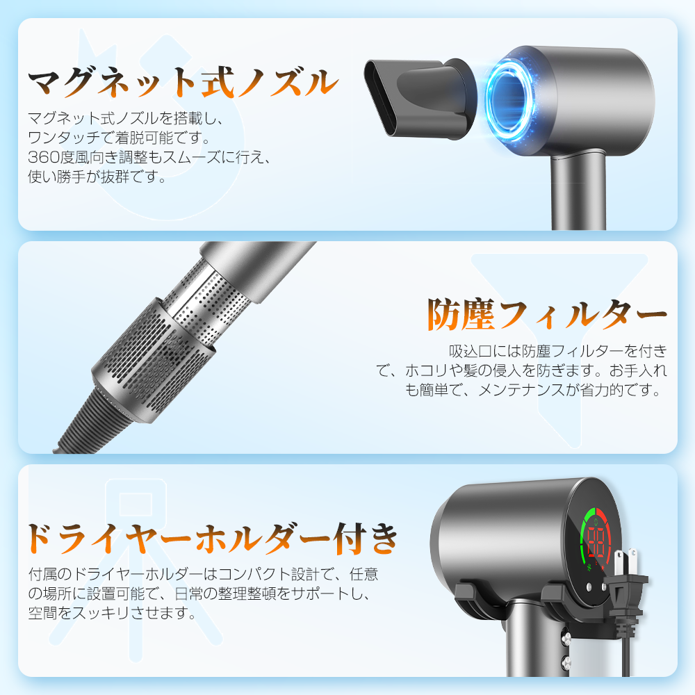 最新モデル2000円OFF】 ドライヤー 高速ドライヤー 低温速乾 大風量