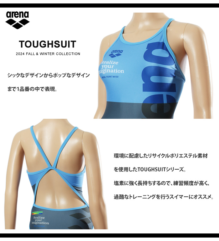 アリーナ レディース 競泳練習用水着 arena AS4FWM15W : 水泳