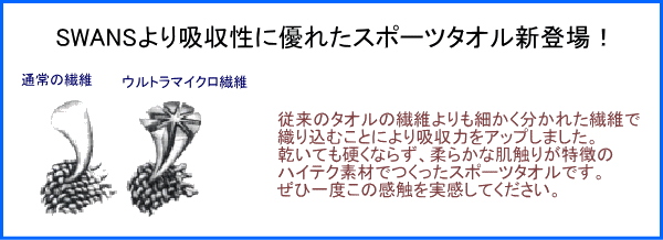 ドライタオル／吸水速乾（バスタオルサイズ） SWANS（スワンズ） SA-129
