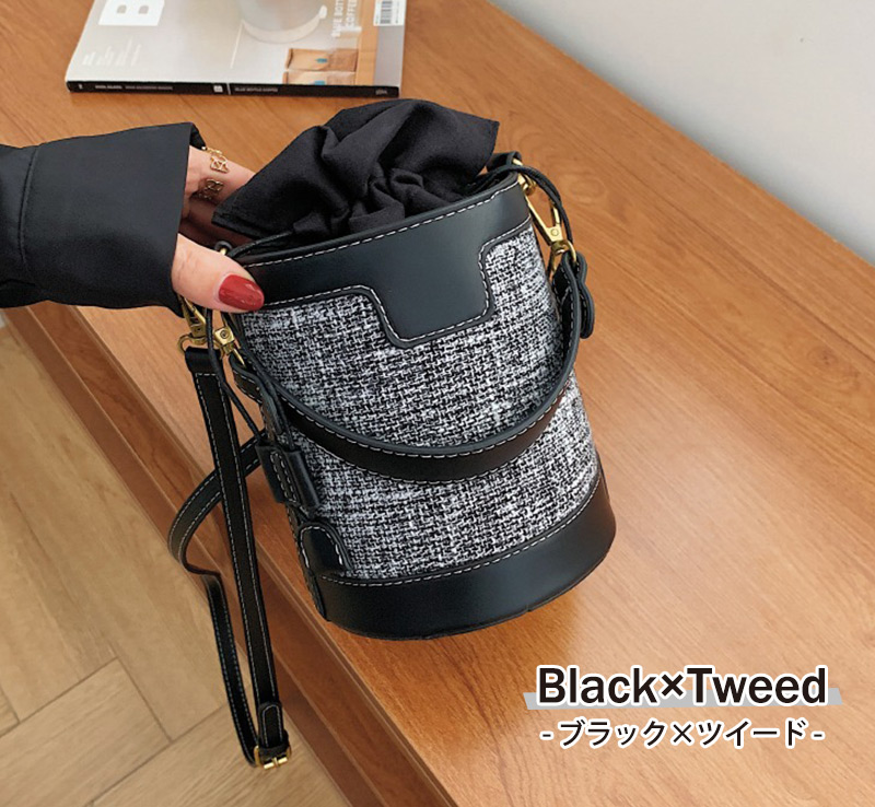 バケツ型 バッグ レディース 鞄 カバン ショルダーバッグ ハンドバッグ 2way ミニバッグ おしゃれ かわいい 黒｜mizuki-store｜11