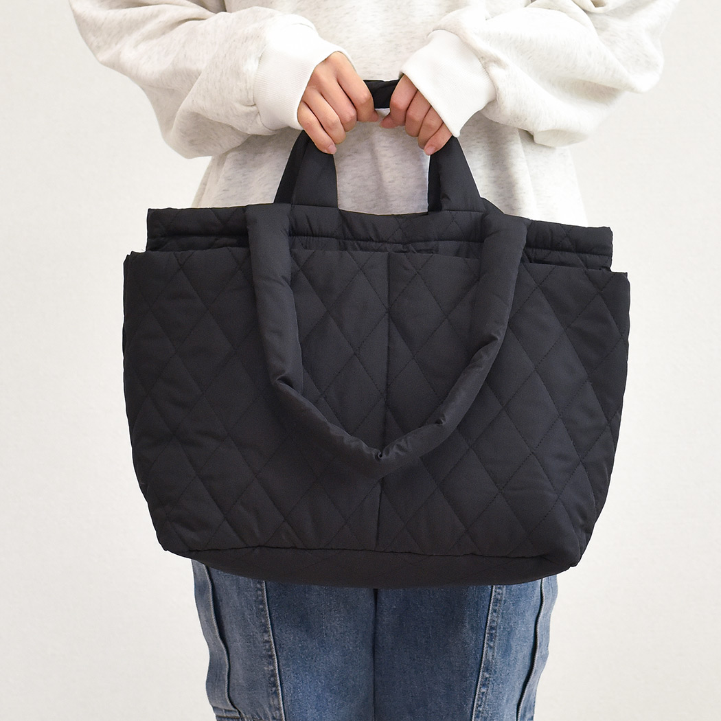 キルティング トート ハンドバッグ 2way ハンドル 大容量 レディース