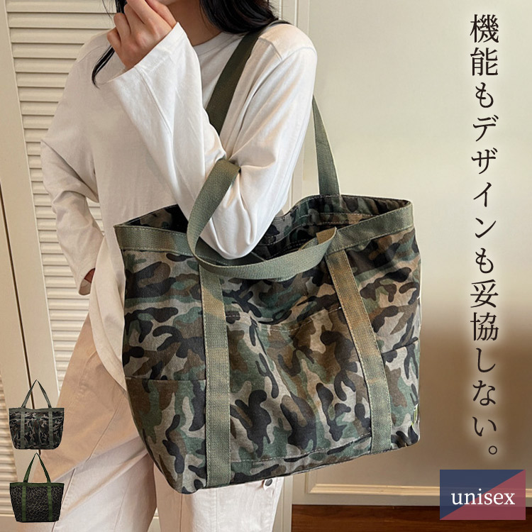 トートバッグ レディース メンズ 男女兼用 ファスナー付き キャンバス 