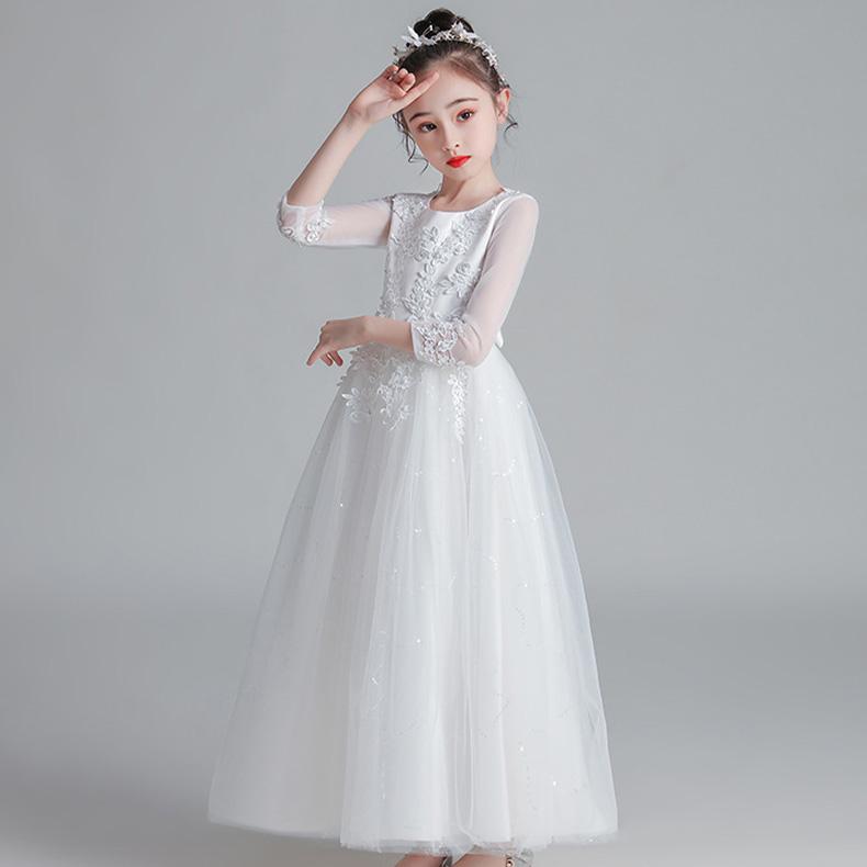 ドレス 子供 発表会 150 ピアノ ピンク キッズ 女の子 プリンセス フォーマル おしゃれ かわいい 白｜mizuki-store｜11