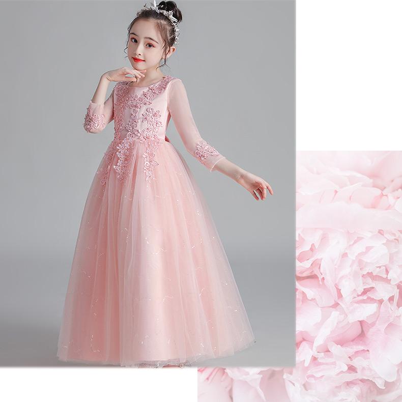 ドレス 子供 発表会 150 ピアノ ピンク キッズ 女の子 プリンセス フォーマル おしゃれ かわいい 白｜mizuki-store｜14