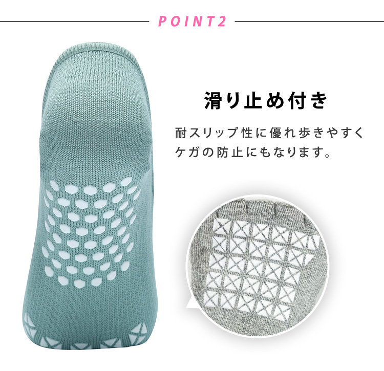 ヨガ ソックス 滑り止め つま先なし 靴下 5...の詳細画像4