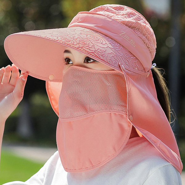 サンバイザー 日よけ 日焼け対策 UV UPF50 紫外線 晴雨兼用 ピンク