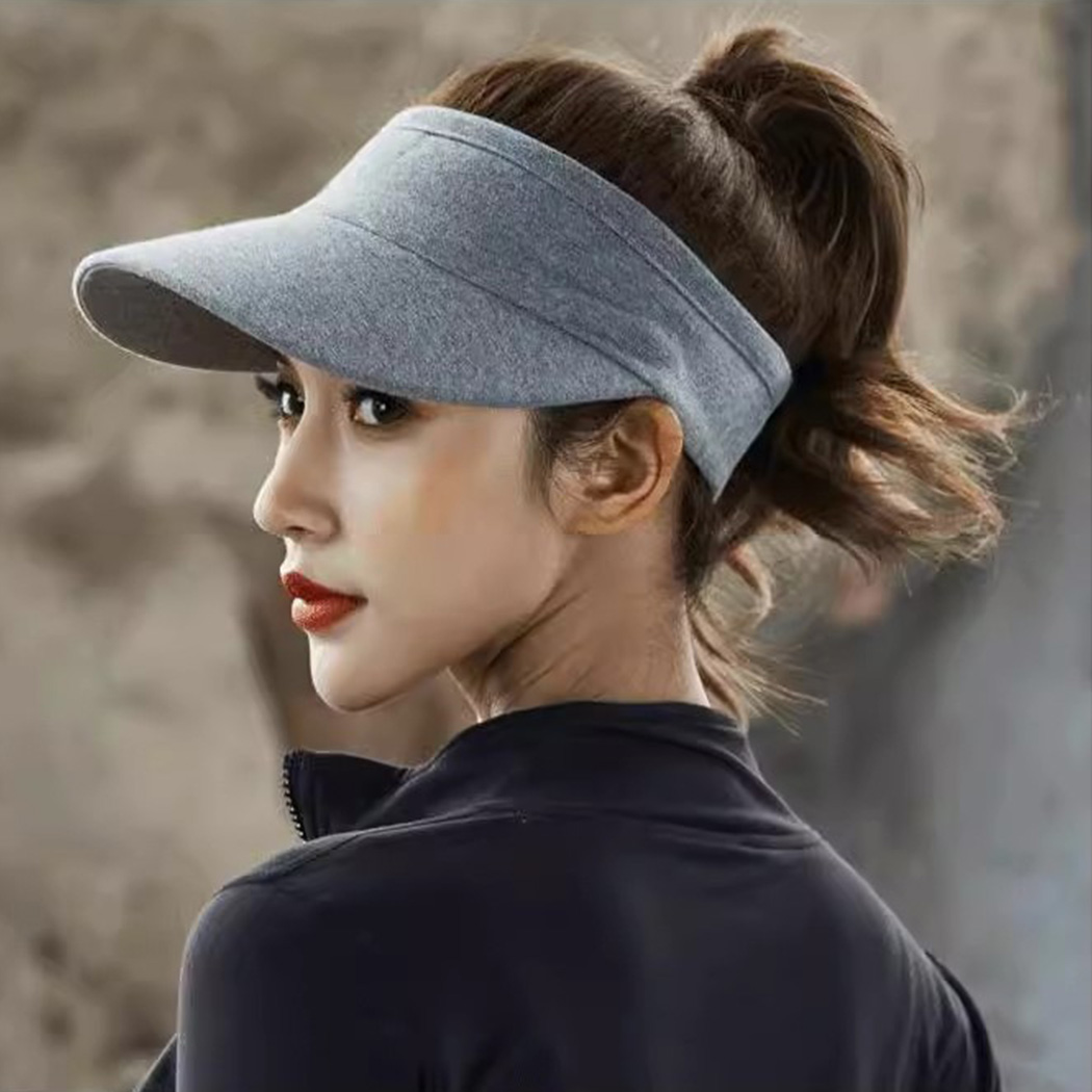 サンバイザー レディース UVカット ギャザーゴム ツバデザイン 日よけ