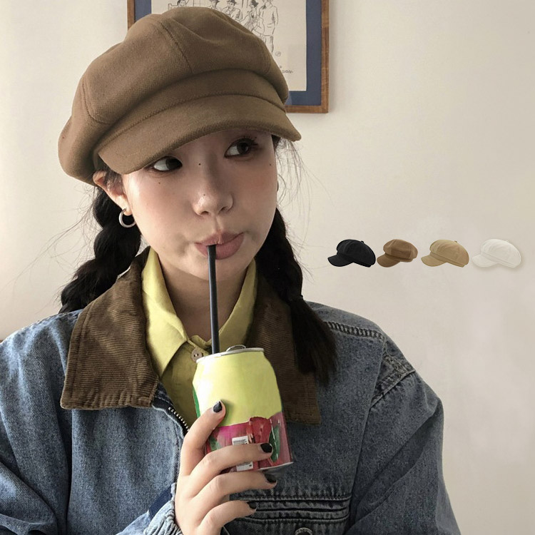 キャスケット レディース 帽子 きれいめ ピーチスキン風 微起毛