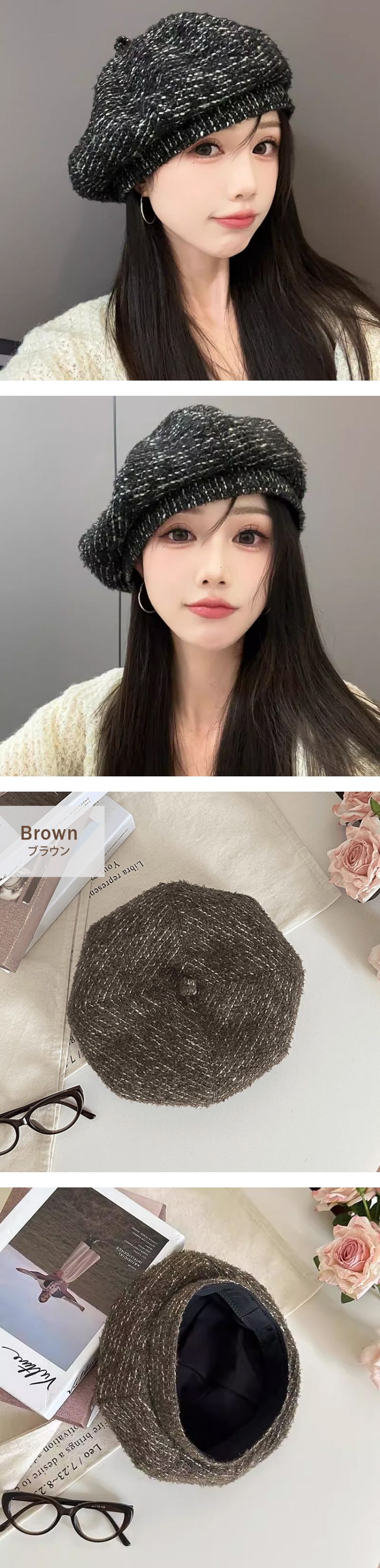 ベレー帽 大きめ 秋 冬
