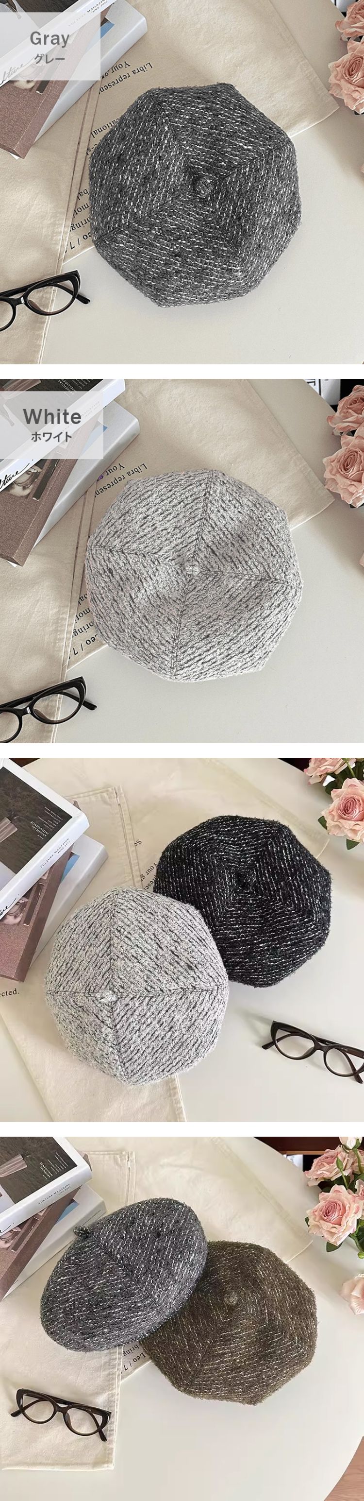 ベレー帽 大きめ 秋 冬