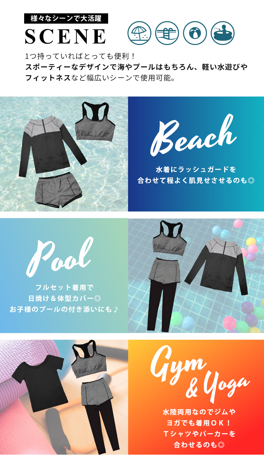 UVカット率 99%以上 水着 レディース 体...の詳細画像5