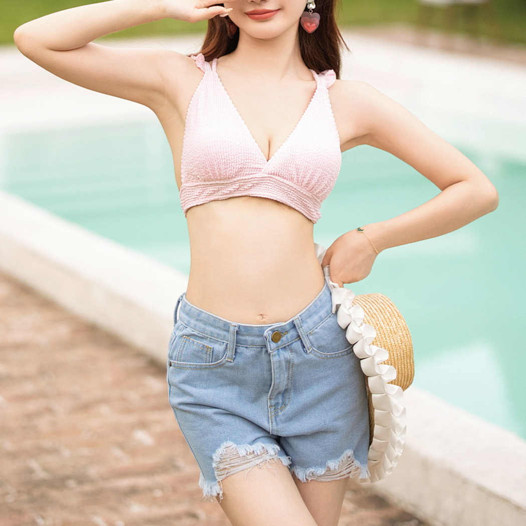TeddyShop 水着 レディース 三角ビキニ 3点セット セパレート