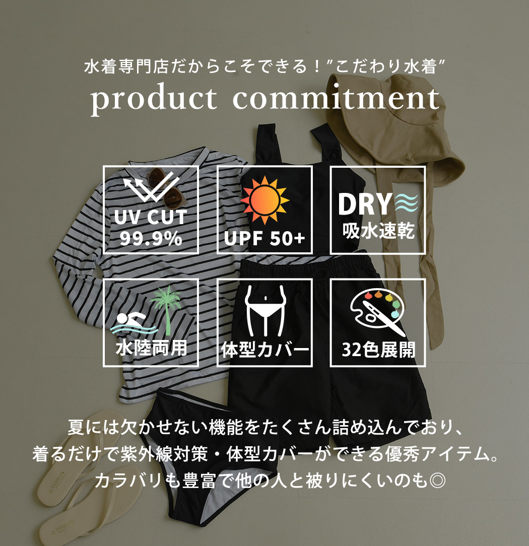UVカット率 99%以上 タンキニ 水着 レディース 体型カバー 長袖シャツ ラッシュガード ハーフパンツ 4点セット ビキニ 40代 30代 50代 関連画像2