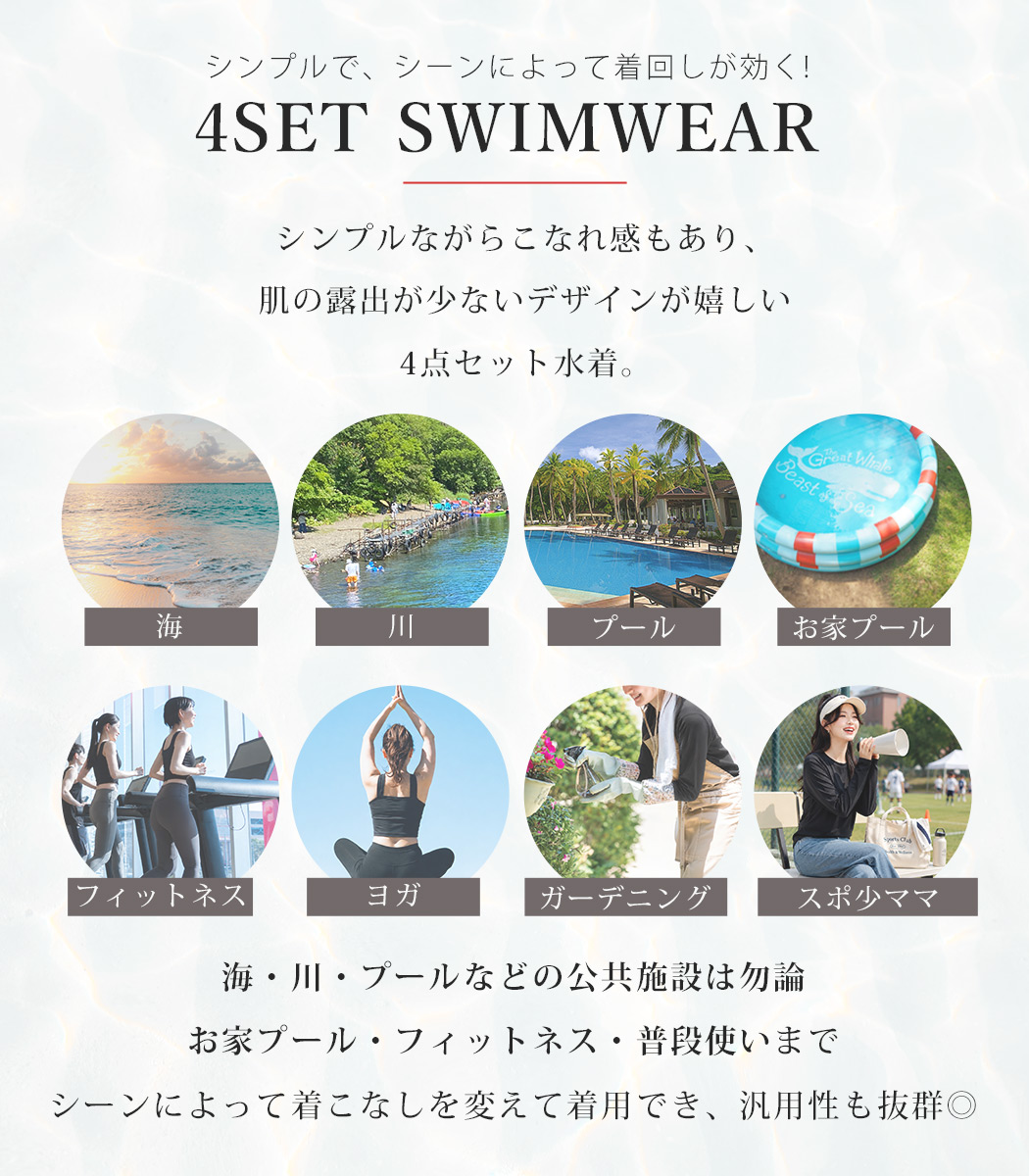 UVカット率 99%以上 タンキニ 水着 レデ...の詳細画像3