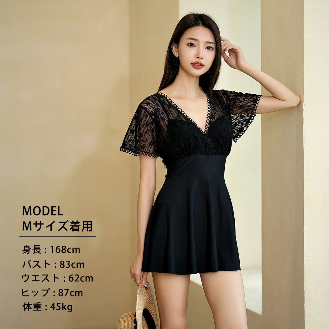 TeddyShop 水着 レディース 半袖 ワンピース 体型カバー