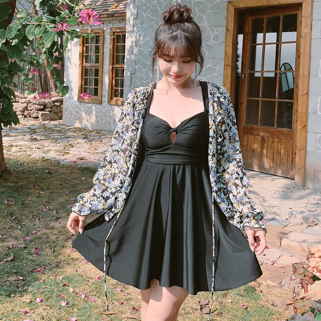 体型カバー 大人 ゆったり ワンピース KOEISTORE ワンピース レディース 春 夏 春夏 黒 長袖 フレア