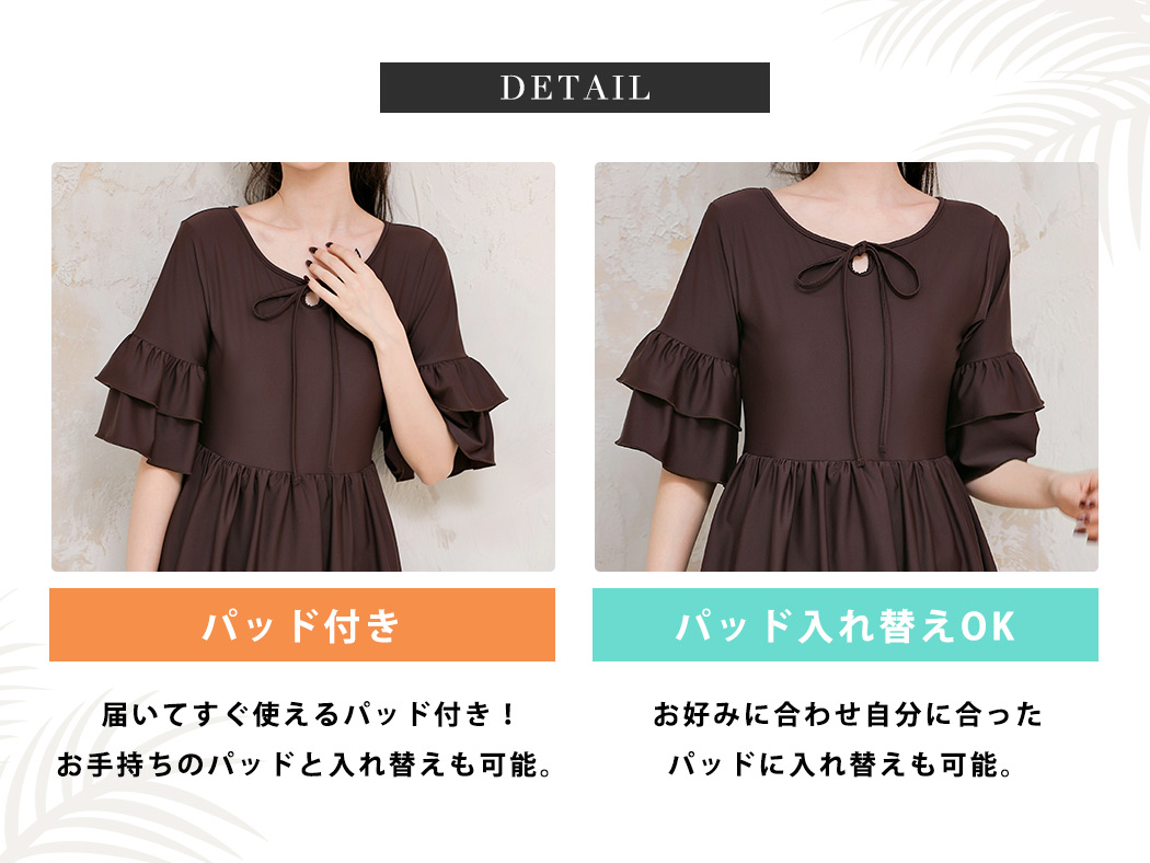 水着 ワンピース 体型カバー レディース 半袖...の詳細画像4