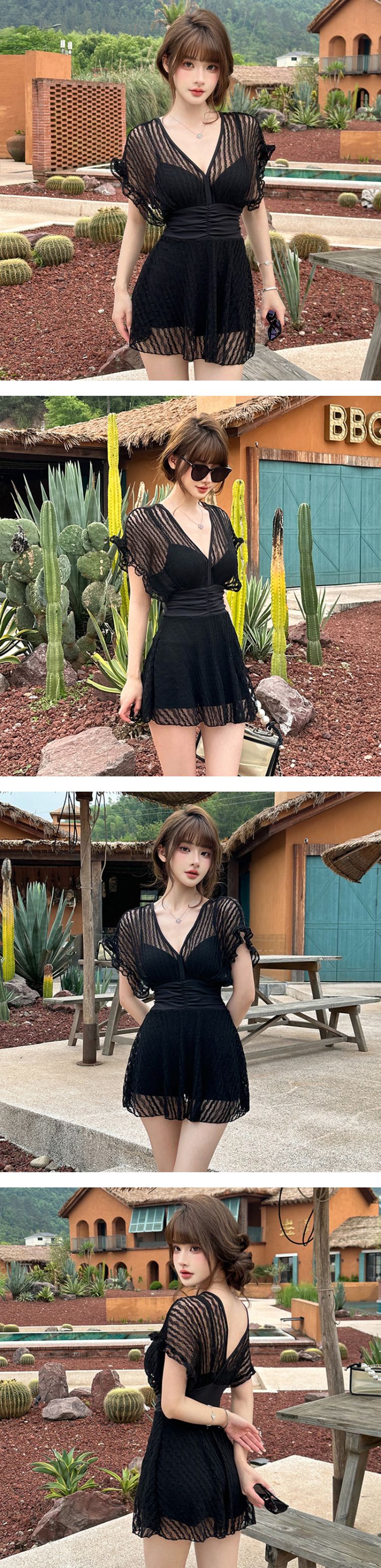 ワンピース 水着 7分袖