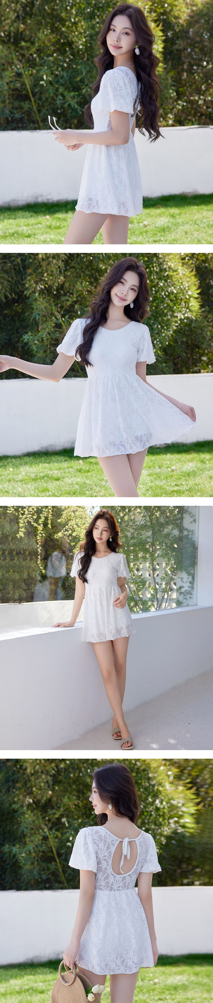 水着 ワンピース 黒 白