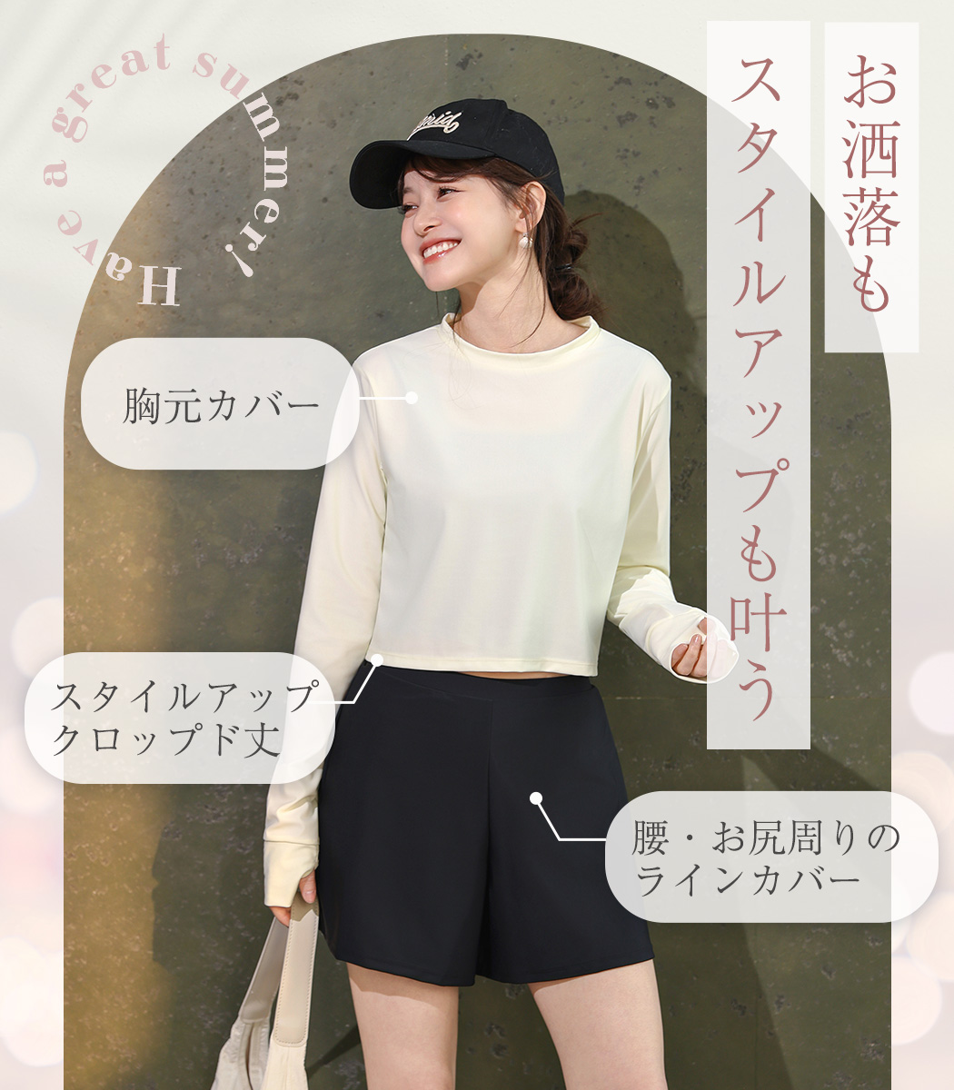 UVカット率 99%以上 水着 体型カバー レ...の詳細画像3