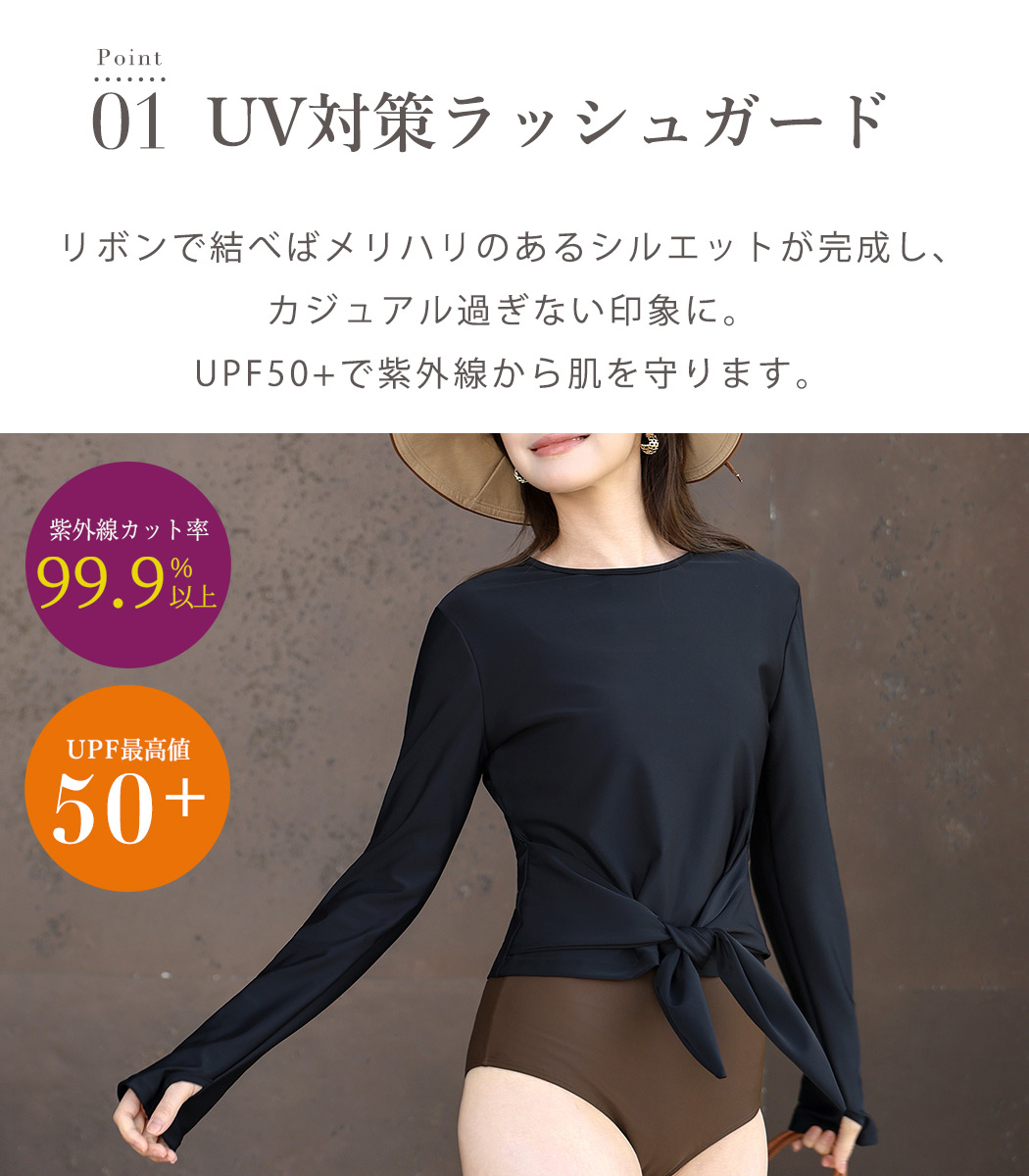 UVカット率 99%以上 水着 体型カバー レ...の詳細画像4