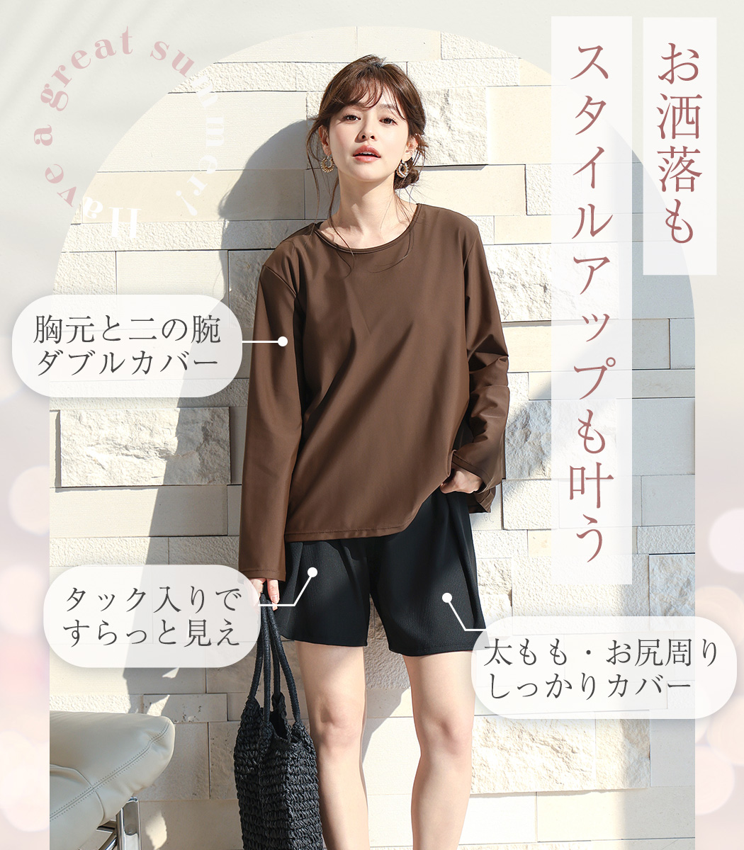 UVカット率 99%以上 水着 体型カバー レ...の詳細画像5