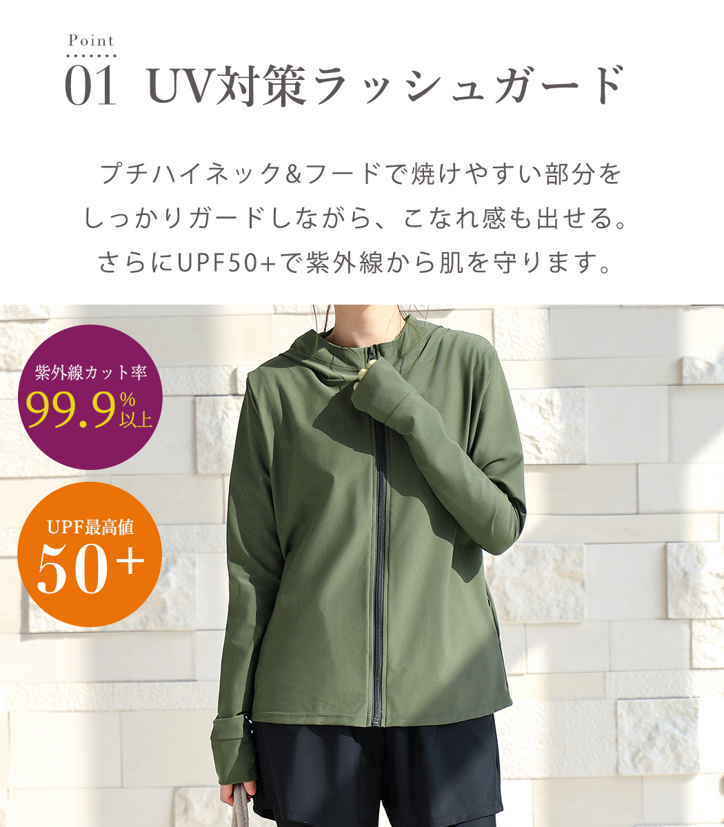 UVカット率 99%以上 水着 体型カバー レ...の詳細画像4
