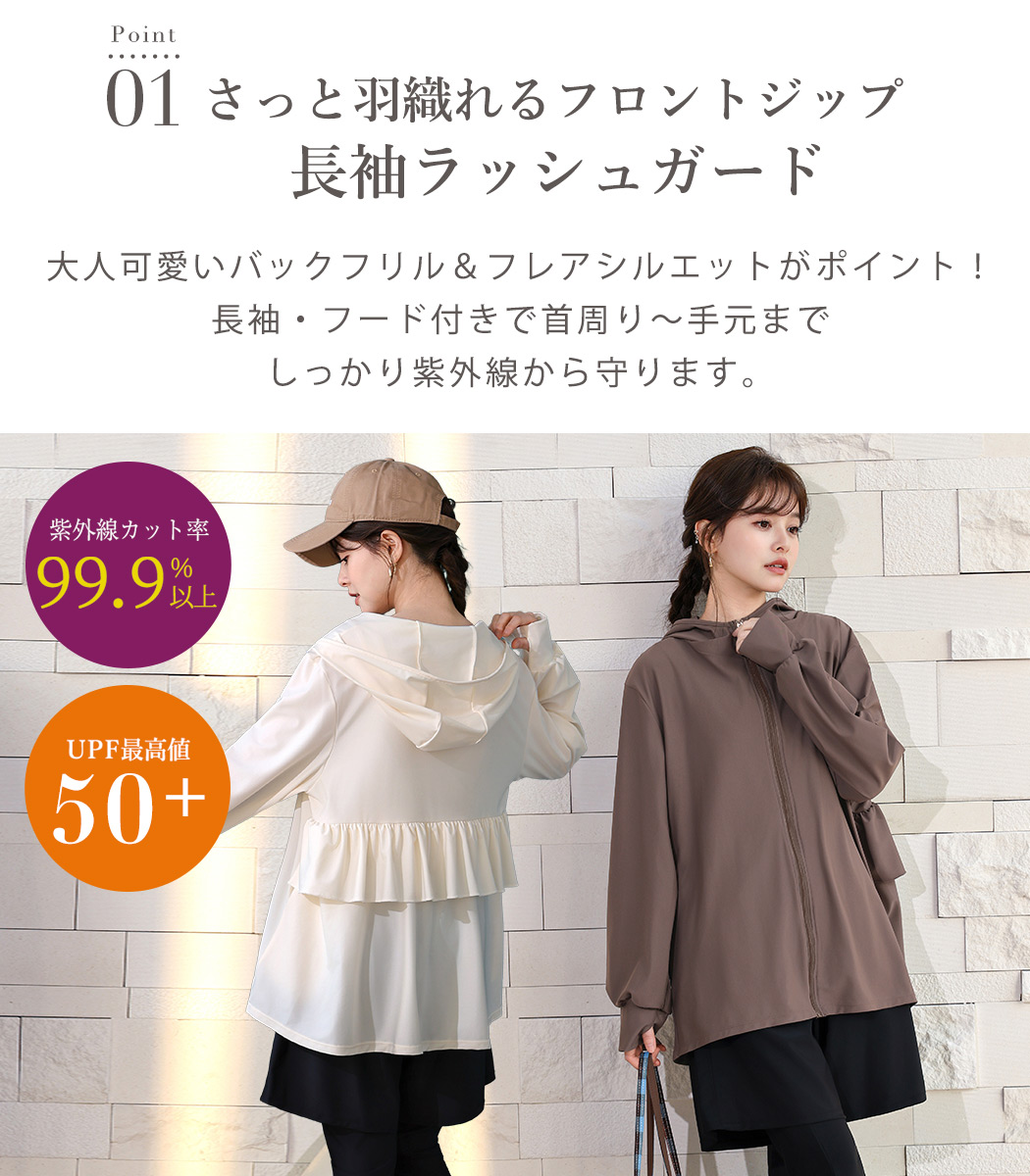 UVカット率 99%以上 水着 体型カバー レ...の詳細画像4