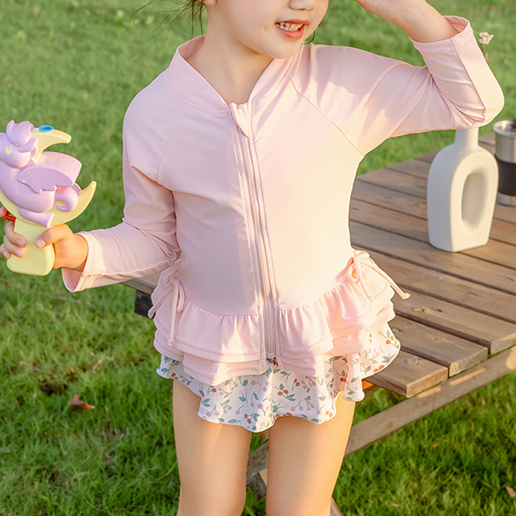 キッズ 水着 女の子 セパレート 長袖 ラッシュガード ビキニショーツ