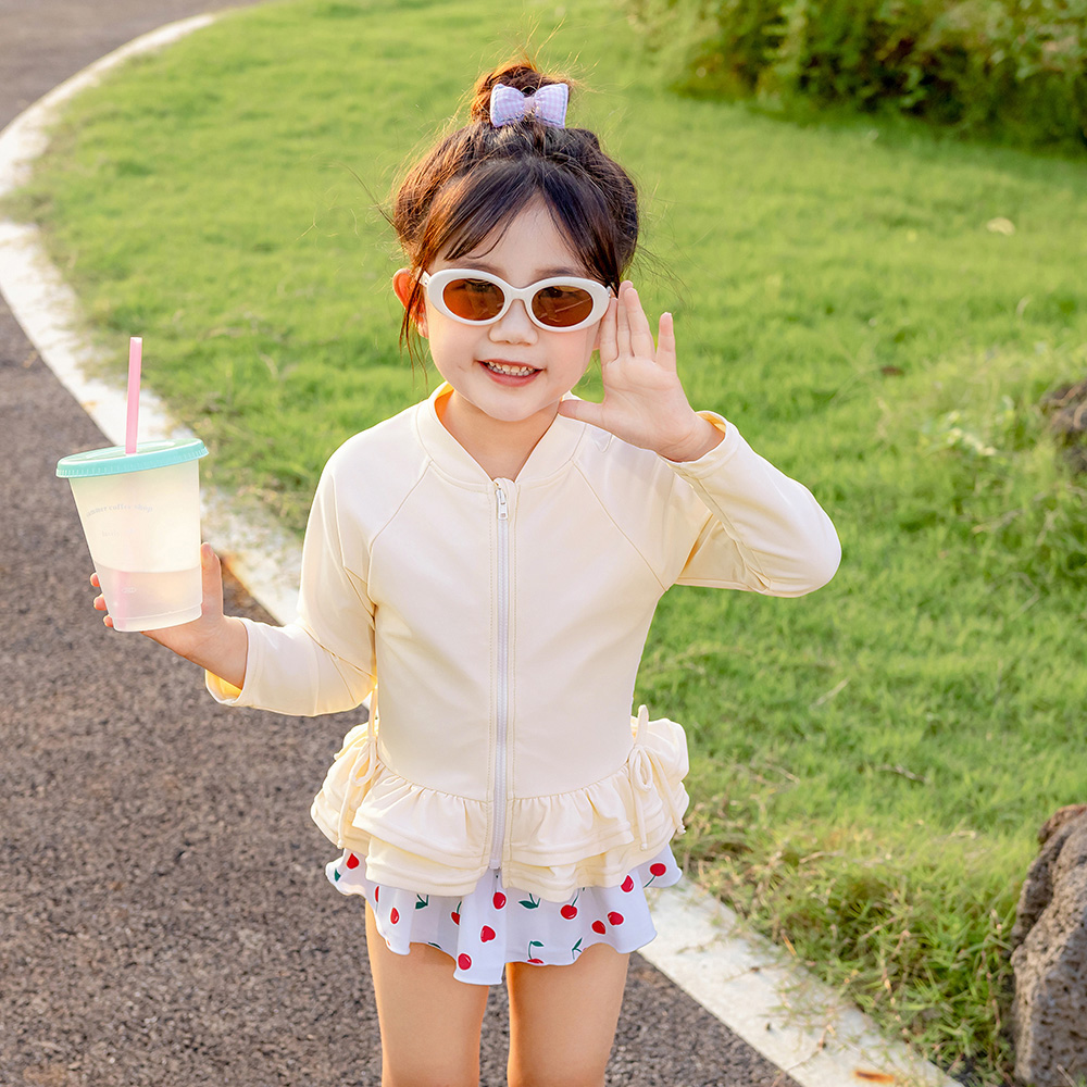 chaisy キッズ セパレート 長袖 水着 アイボリー 90~100 chaisy キッズ