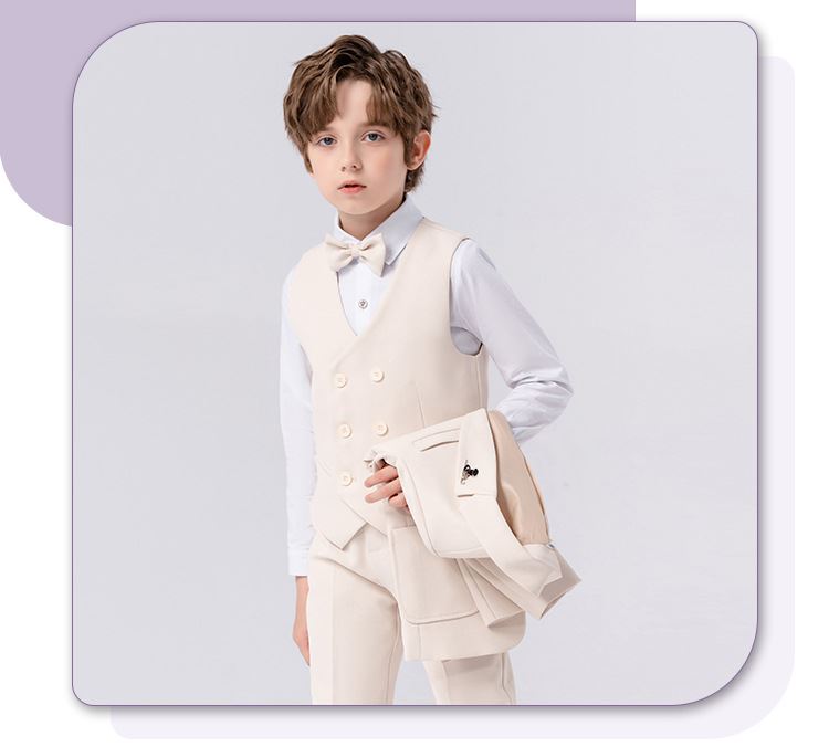 キッズ スーツ 男の子 子供服 長袖 ジャケット ベスト パンツ 蝶