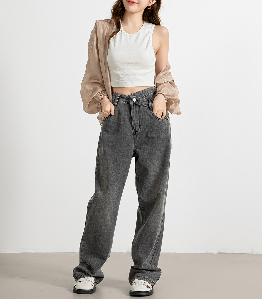 デニム レディース ワイドパンツ ジーンズ ジーパン ストレート