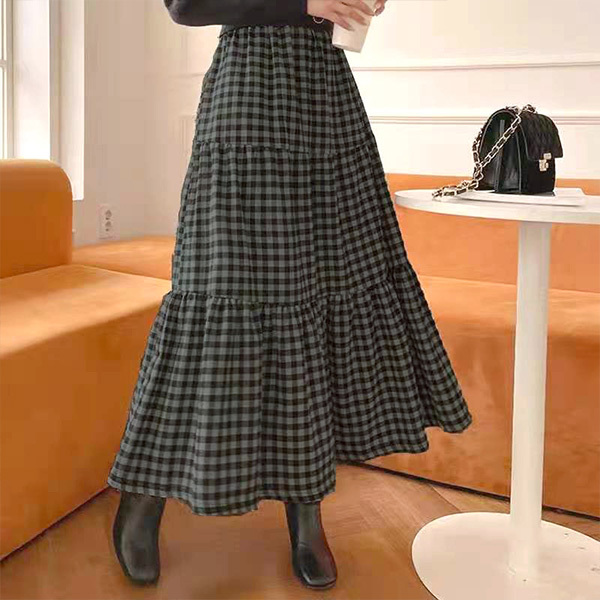 黒 ギンガムチェック ロングスカートの商品一覧 通販 - Yahoo!ショッピング