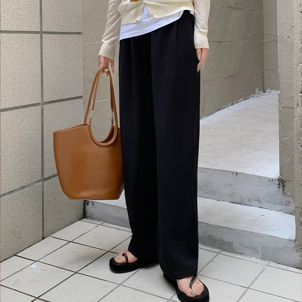 スラックス レディース ロングパンツ ボトムス 春秋 10分丈