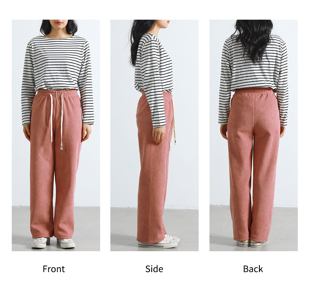 裏起毛 コーデュロイ ワイドパンツ レディース 暖かい 防寒 あったか 