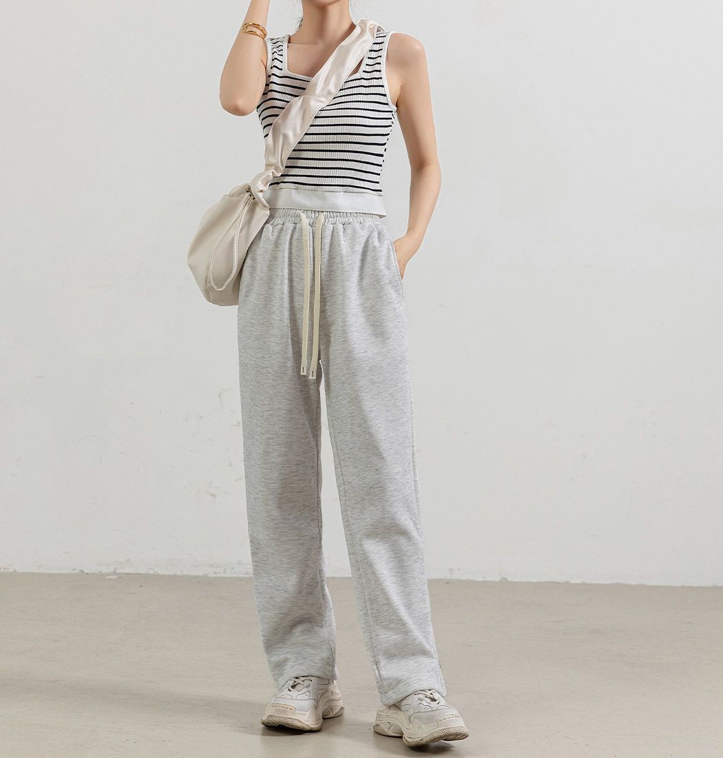 スウェット パンツ 紐 レディース ストレート ボトムス ウエスト スウェット パンツ 紐 レディース ストレート ボトムス ウエスト