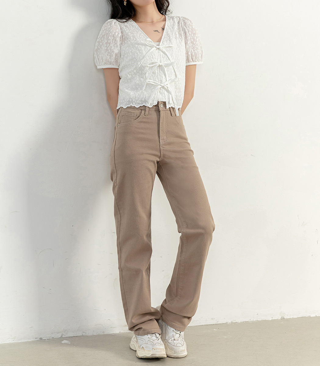 ストレート デニム パンツ レディース 美脚 大きいサイズ ピーチ起毛