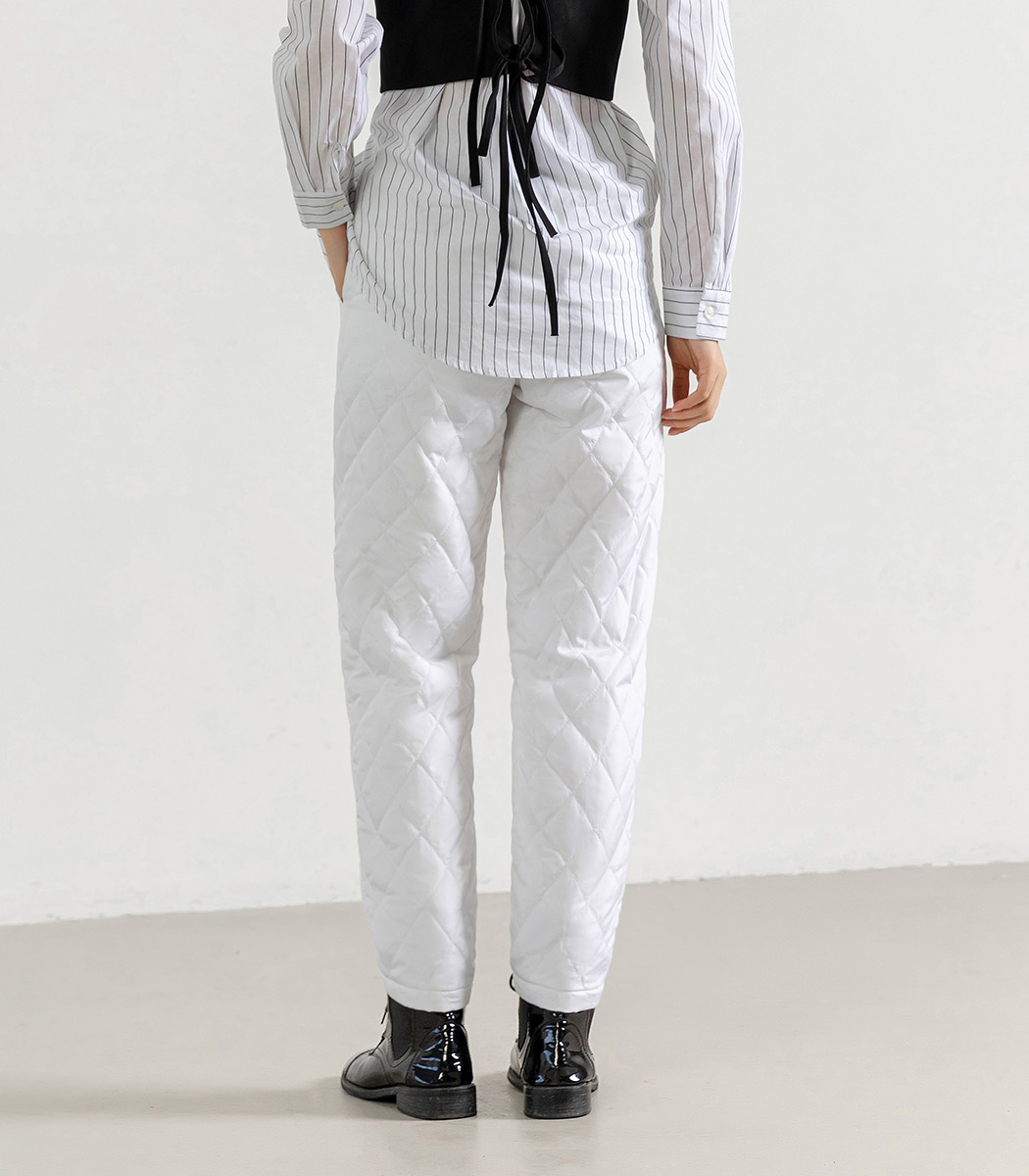 キルティング テーパード パンツ レディース 防寒 カジュアル シンプル