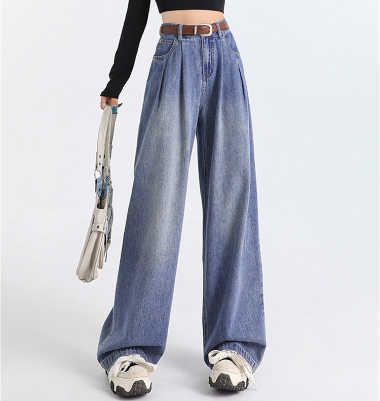 ワイド デニム パンツ レディース ダボ感 ハイウエスト ゆったり 細
