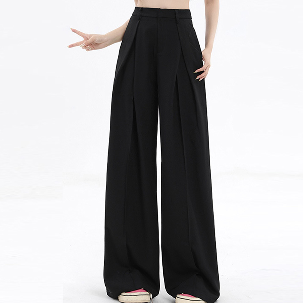 タック パンツ スラックス ワイドパンツ レディース 美脚