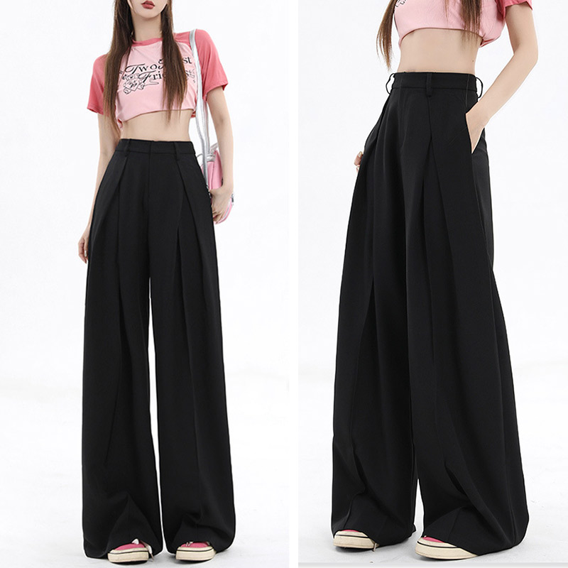 タック パンツ スラックス ワイドパンツ レディース 美脚