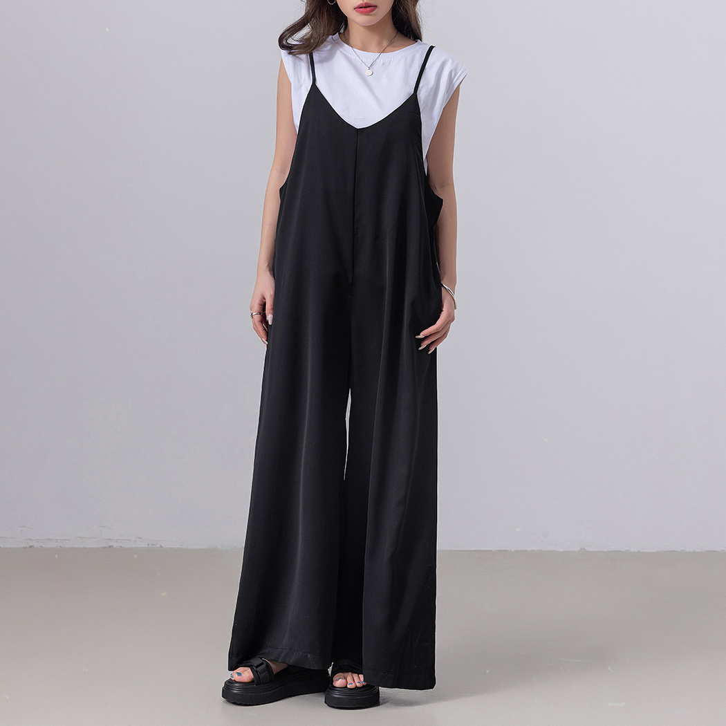 TeddyShop サロペット パンツ ワイド レディース オールインワン TeddyShop サロペット パンツ ワイド レディース オールインワン