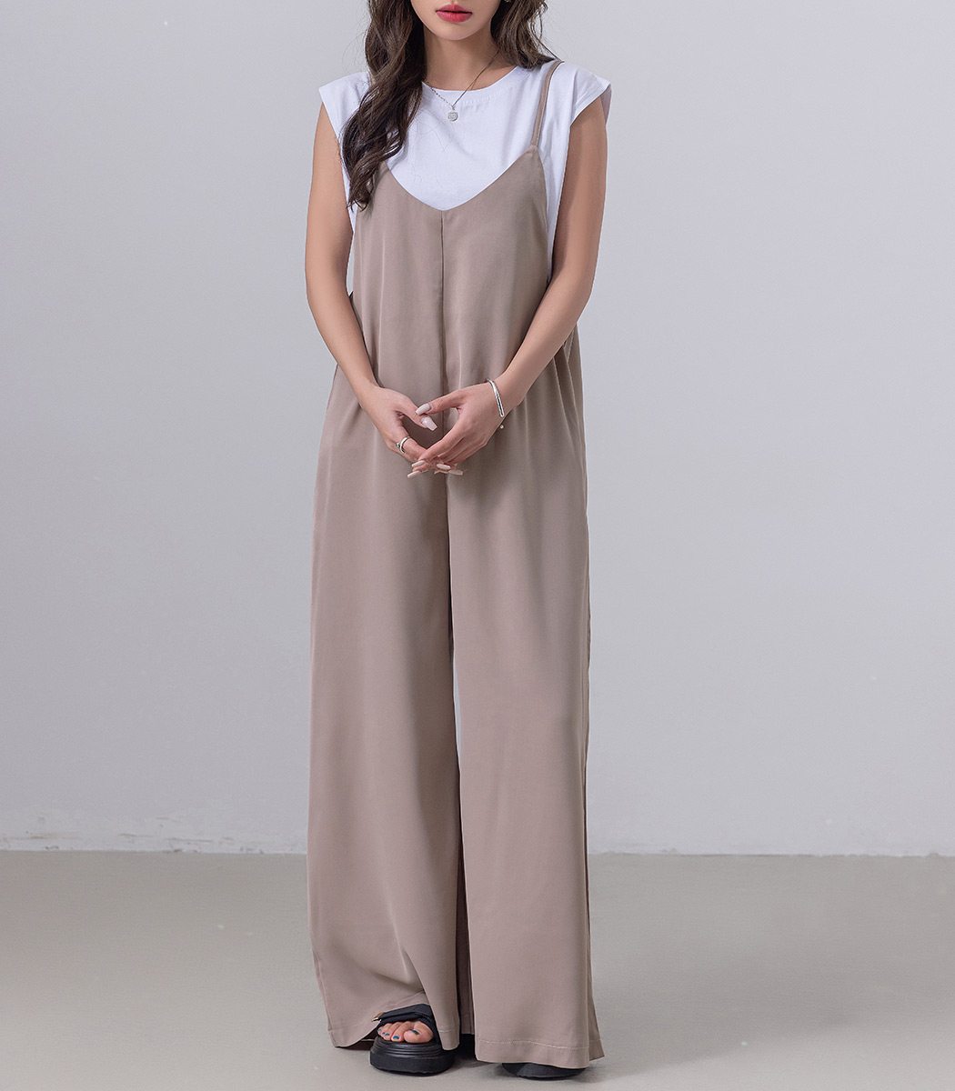TeddyShop サロペット パンツ ワイド レディース オールインワン