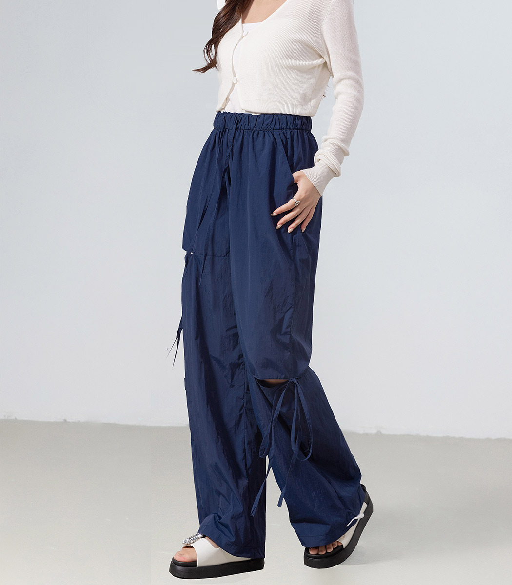 カーゴパンツ サイドカット レディース 韓国 ボトムス パラシュート