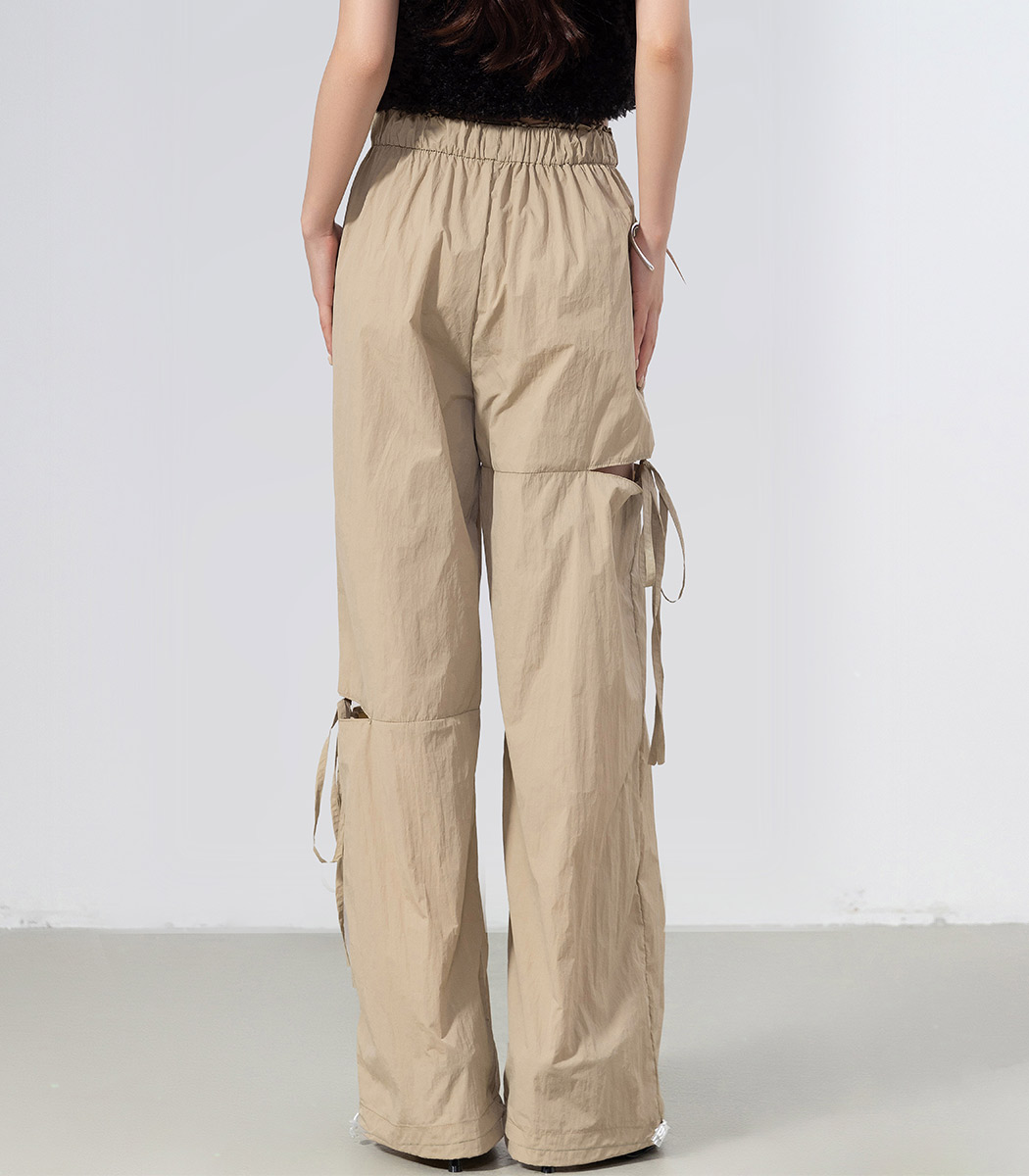 カーゴパンツ サイドカット レディース 韓国 ボトムス パラシュート