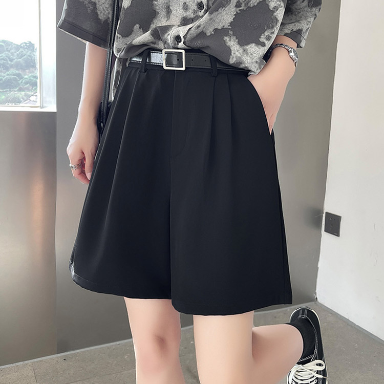 ハーフパンツ レディース きれいめ ボトムス ひざ上 タック フロント A